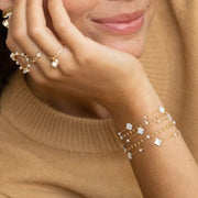 Bracelet plaque or morgane blanc
